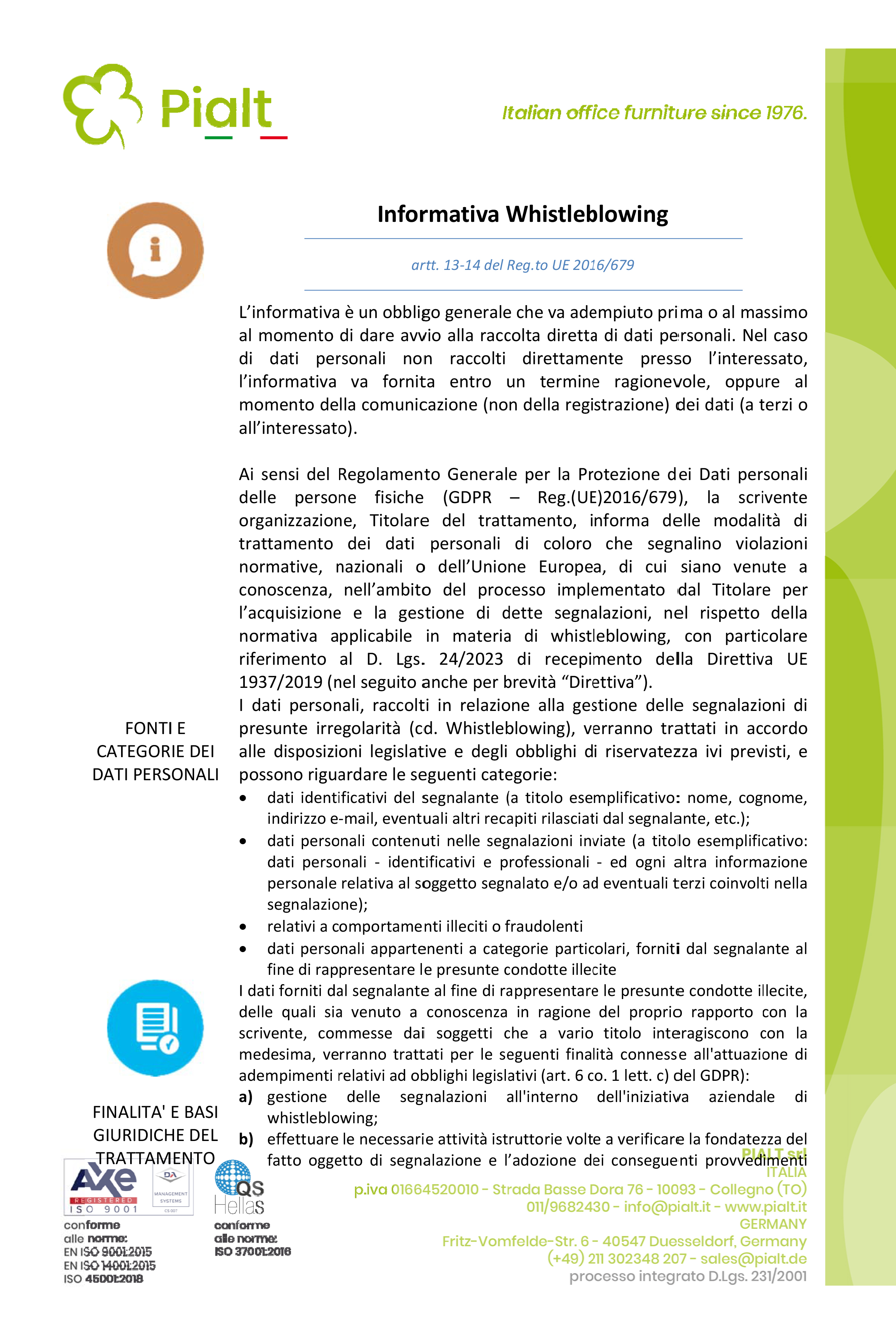 Informativa privacy